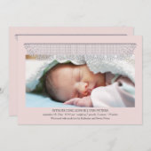 Faire-part de naissance photo Lace Edging (Devant / Derrière)