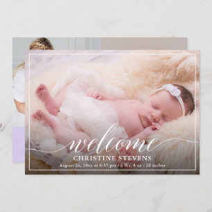 Faire-part de naissance photo Light Pastel Purple 