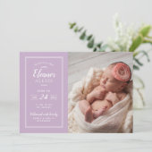 Faire-part de naissance photo Lilac et Grey Baby G (Debout devant)