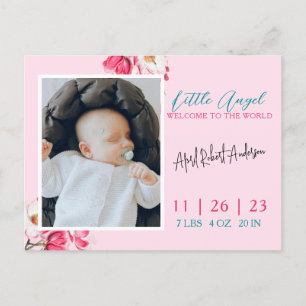 Faire-part de naissance photo Little Angel Baby