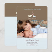 Faire-part de naissance photo Little Brother (Devant / Derrière)