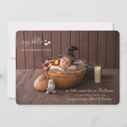 Faire-part de naissance photo Little Hearts (Devant)