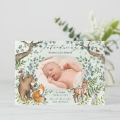 Faire-part de naissance photo Magical Woodland Ani (Debout devant)
