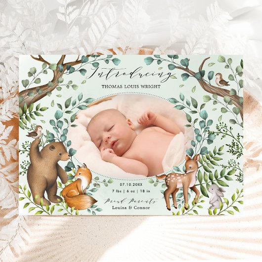 Faire-part de naissance photo Magical Woodland Ani