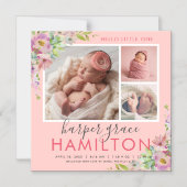 Faire-part de naissance photo magnétique du jardin (Recto)