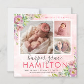 Faire-part de naissance photo magnétique du jardin (Recto)