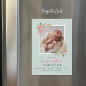 Faire-part de naissance photo magnétique du jardin