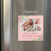 Faire-part de naissance photo magnétique du jardin