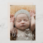 Faire-part de naissance photo Merci moderne simple (Devant / Derrière)