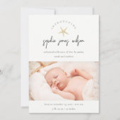 Faire-part de naissance photo minimal de script St (Devant)