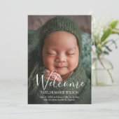 Faire-part de naissance photo minimal pour bébé mo (Debout devant)