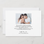 Faire-part de naissance photo minimaliste d'amour (Dos)