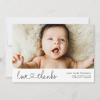 Faire-part de naissance photo minimaliste d'amour