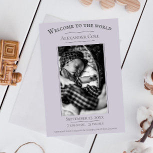 Faire-part de naissance photo minimaliste Lavender