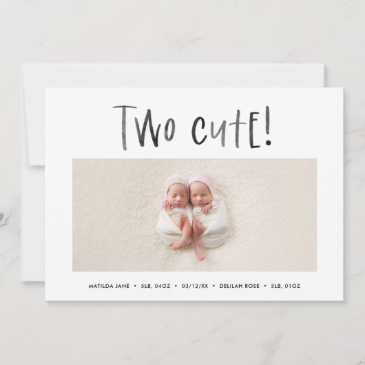 Faire-part de naissance photo minimaliste moderne  (Devant)