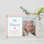 Faire-part de naissance photo minimaliste moderne (Debout devant)