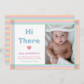 Faire-part de naissance photo minimaliste moderne (Devant / Derrière)