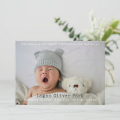 Faire-part de naissance photo minimaliste pour béb (Debout devant)