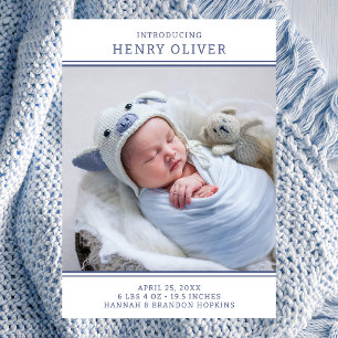 Faire-part de naissance photo Modern Boy Blue