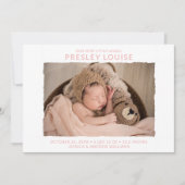 Faire-part de naissance photo moderne (Devant)