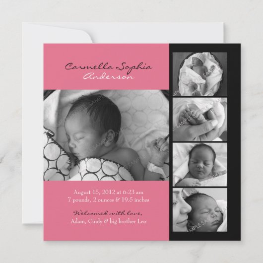 Faire-part de naissance photo moderne (Devant)