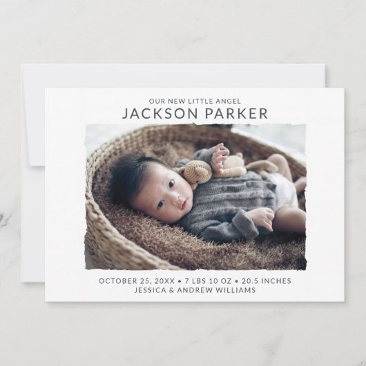Faire-part de naissance photo moderne (Devant)