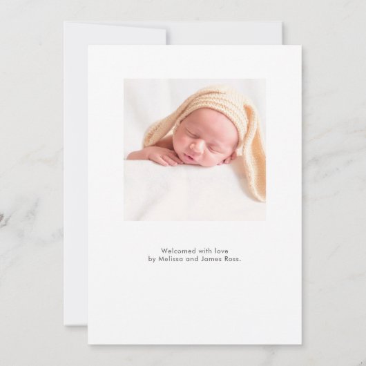 Faire-part de naissance photo moderne (Dos)