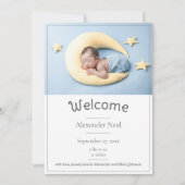 Faire-part de naissance photo moderne blanc (Devant)