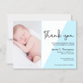 Faire-part de naissance photo moderne Blue Baby Bo (Recto)