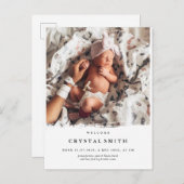 Faire-part de naissance photo moderne | carte phot (Devant / Derrière)