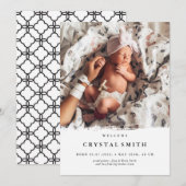 Faire-part de naissance photo moderne | carte phot (Devant / Derrière)