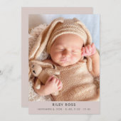 Faire-part de naissance photo moderne | Champagne (Devant / Derrière)