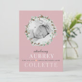 Faire-part de naissance photo moderne élégante fil (Debout devant)