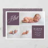 Faire-part de naissance photo moderne géométrique (Devant / Derrière)