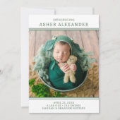 Faire-part de naissance photo moderne Green Boy (Devant)