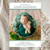 Faire-part de naissance photo moderne Green Boy