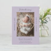 Faire-part de naissance photo moderne Lavande (Debout devant)