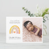 Faire-part de naissance photo moderne pour bébé fi (Debout devant)