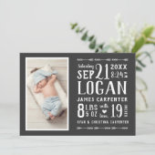 Faire-part de naissance photo moderne Rustique 2 (Debout devant)