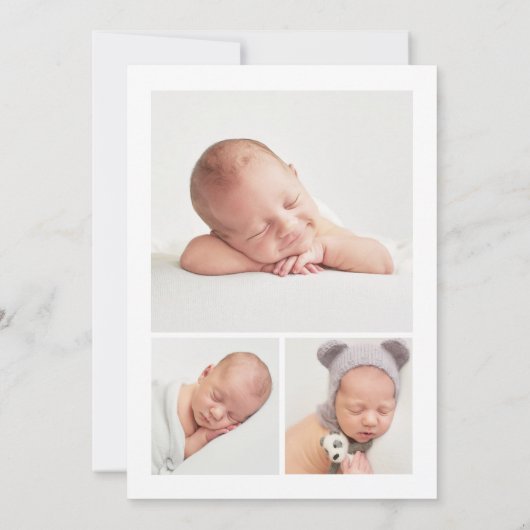 Faire-part de naissance photo moderne simple (Dos)