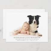 Faire-part de naissance photo moderne simple (Devant / Derrière)