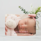Faire-part de naissance photo moderne simple (Debout devant)