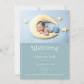 Faire-part de naissance photo moderne turquoise (Devant)