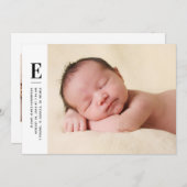 Faire-part de naissance photo Monogram Boys (Devant / Derrière)