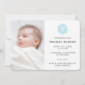 Faire-part de naissance photo Monogramme peint en  (Devant)