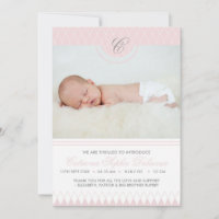 Faire-part de naissance photo Motif rose diamant