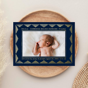 Faire-part de naissance photo motif triangle en li