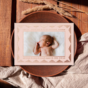 Faire-part de naissance photo motif triangle en li