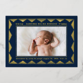 Faire-part de naissance photo Motif triangle ligne (Recto)