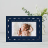 Faire-part de naissance photo Motif triangle ligne (Debout devant)
